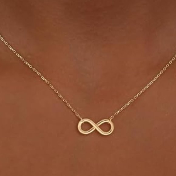 Neiman Marcus 14k Gold Plated Infinity Necklace - Picture 3 of 4